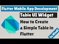 Flutter Mobile App Development - Table UI Widget