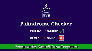 Palindrome program in java Palindrome checker JavaUnlocked