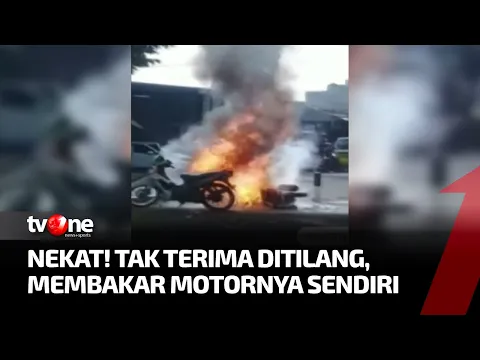 Tak Terima Ditilang Polisi, Pelanggar Nekat Bakar Motor