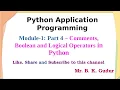 Comments Boolean and Logical Operators in Python