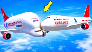 Ambulance Airplanes Crashes Mid-Air Without Noticing They're Flying At Each Other | GTA 5