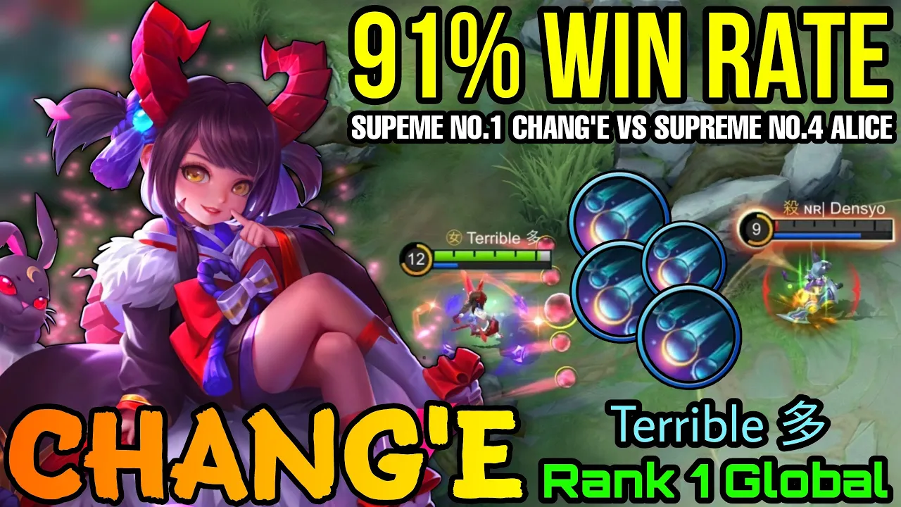 91% Win Rate Chang'e VS Supreme No.4 Alice - Top 1 Global Chang'e by Terrible 多 - MLBB