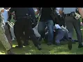 Pro-Palestine protest at Emory in Atlanta shows the moment protester is tackled by a Georgia trooper