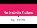Day 3 Problem - Ransom Note May LeetCoding Challenge
