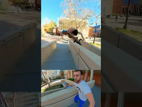 How we filmed this parkour line in one take 🎥 #parkour #filming #jump #challenge