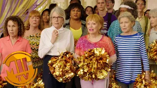 poms interviews with the cast and scenes from the movie