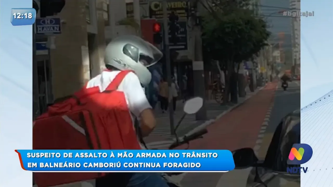 Suspeito de assalto à mão armada no trânsito em Balneário Camboriú continua foragido