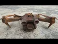 Restoring drone crash in a dry fish pond Repair flycam falls after finding it