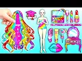 Download Lagu RAINBOW HAIR: Barbie Makeup \u0026 Dress Up - Barbie Transformation Handmade - DIY Arts \u0026 Paper Crafts