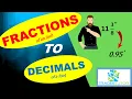 Changing fractions of an inch into decimals of a foot Tradestutor