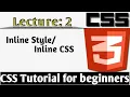 Inline style Inline Css Lecture 2 Css tutorial tutorial for beginners in