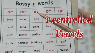 r controlled vowel ar er ir or ur words Bossy r words