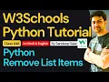 W3Schools W3Schools Python W3Schools Python Tutorial Class 046 Python - Remove List Items