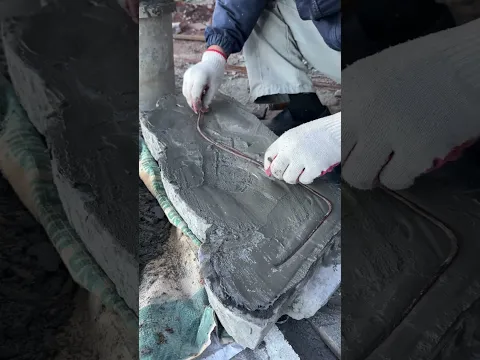 how my brother made beautiful patterns from cement #shortvideo #construction #building