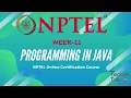 NPTEL Programming in Java Week-11 Quiz Programming Assignment Solutions 2020 Courses