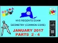 NYS Geometry Common Core January 2017 Regents Exam Parts 2-4 ANSWERS