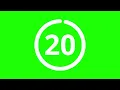The Most Simplest 20 Seconds Green Screen Countdown Timer - No sound White Version