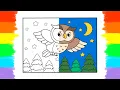 How to Draw and Color Owl Coloring Page