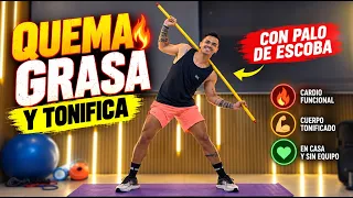 Ejercicios para bajar peso y tonificar rápido | Adelgaza cintura, brazos, espalda, piernas con palo