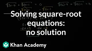 Solving square-root equations no solution Mathematics III High School Math Khan Academy