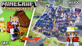 100 Days Building a HUGE Civilization in Minecraft Full Movie