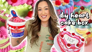 diy vintage heart cake box 🍰 ~viral pinterest cake~