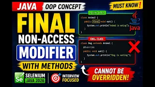 282 Using final non access modifier with methods in Java Selenium Java 2026