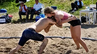 Girl vs Boy Beach Wrestling Unexpected Power Show