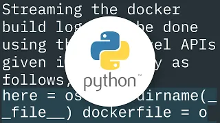 How to stream the logs in docker python API