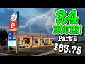 Eating Gas Station Food at Circle K for 24 HOURS Stealth Camping Thunderstorms Part 2