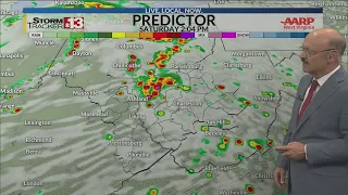 Rounds of scattered storms with downpours and strong winds this weekend