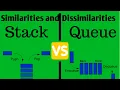 Similarities and Dissimilarities between Queue and Stack Push-pop Front-Rear Hindi