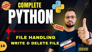 Python Tutorial in Hindi - File Handling Write Append Delete Files