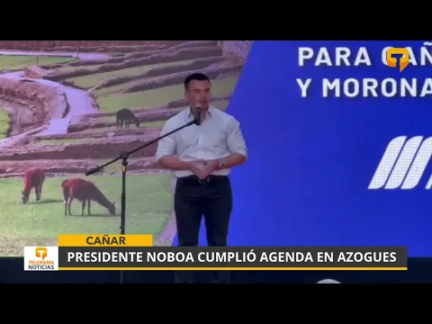 Presidente Noboa cumplió agenda en Azogues