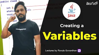 Creating a variable in Java Java variables Variables in Java in Telugu