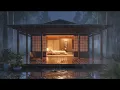 Gentle Rain on the Open Bedroom — Dark Japanese Forest Night | 12 Hours Deep Sleep