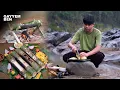 Lagu Cooking EVERYTHING using bamboo by the river | A survival tip