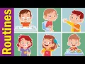Morning Routines Verbs Chant for Children In the Morning Vocabulary Fun Kids English