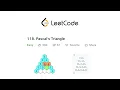 LeetCode Pascal s Triangle Solution Explained - Java
