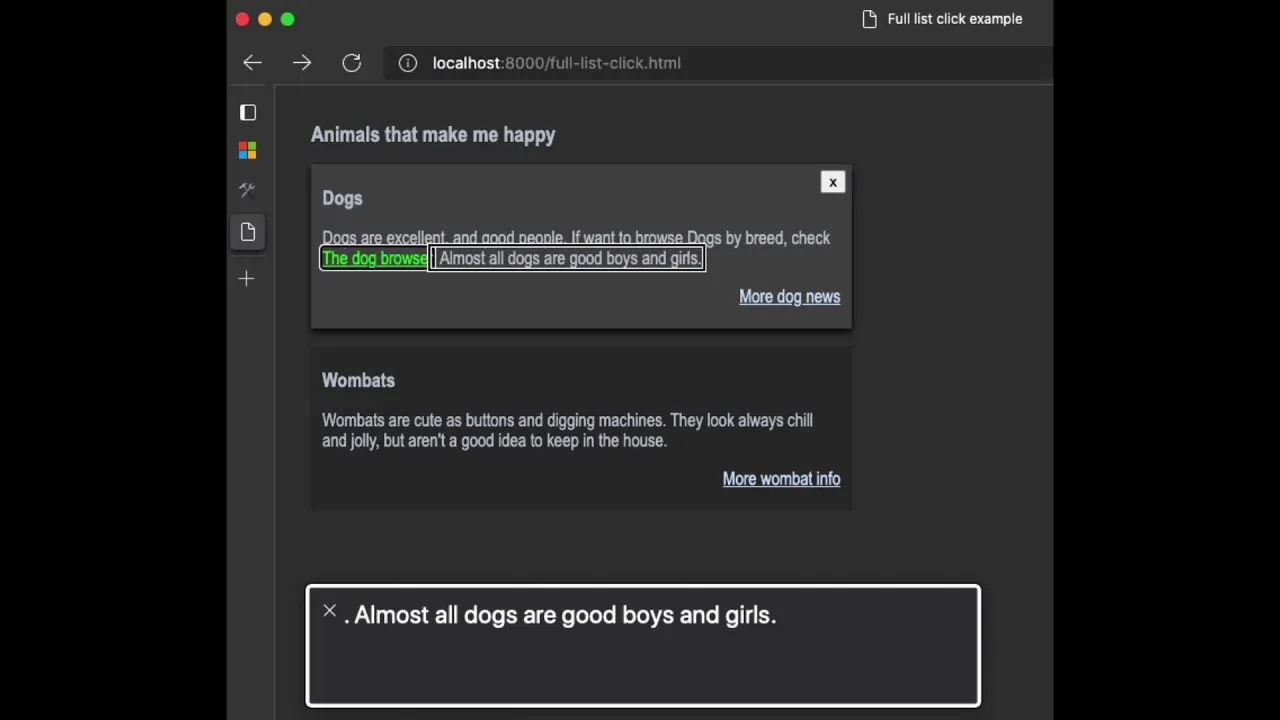 screenshot of tutorial