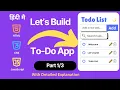 Complete ToDo list App Tutorial - HTML CSS JavaScript Part 1