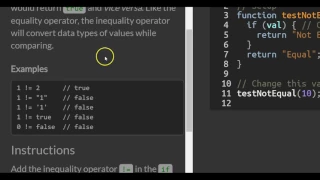 Comparison with the Inequality Operator freeCodeCamp Basic Javascript
