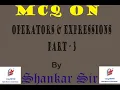 MCQ on Operators expressions part 3
