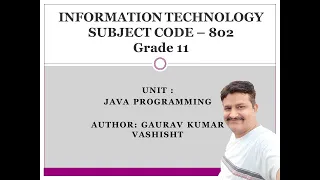 Grade XI Information Technology 802 Code Java Programming Part 4