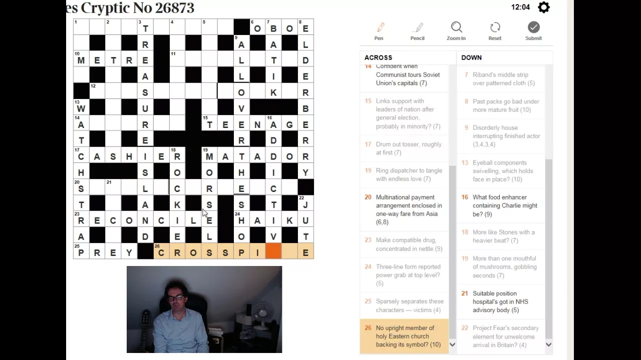 Solving The Times crossword on 3 November 2017