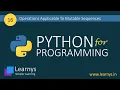 16 Operations Applicable to Mutable Sequences Python InfyTQ InfyTQ Questions