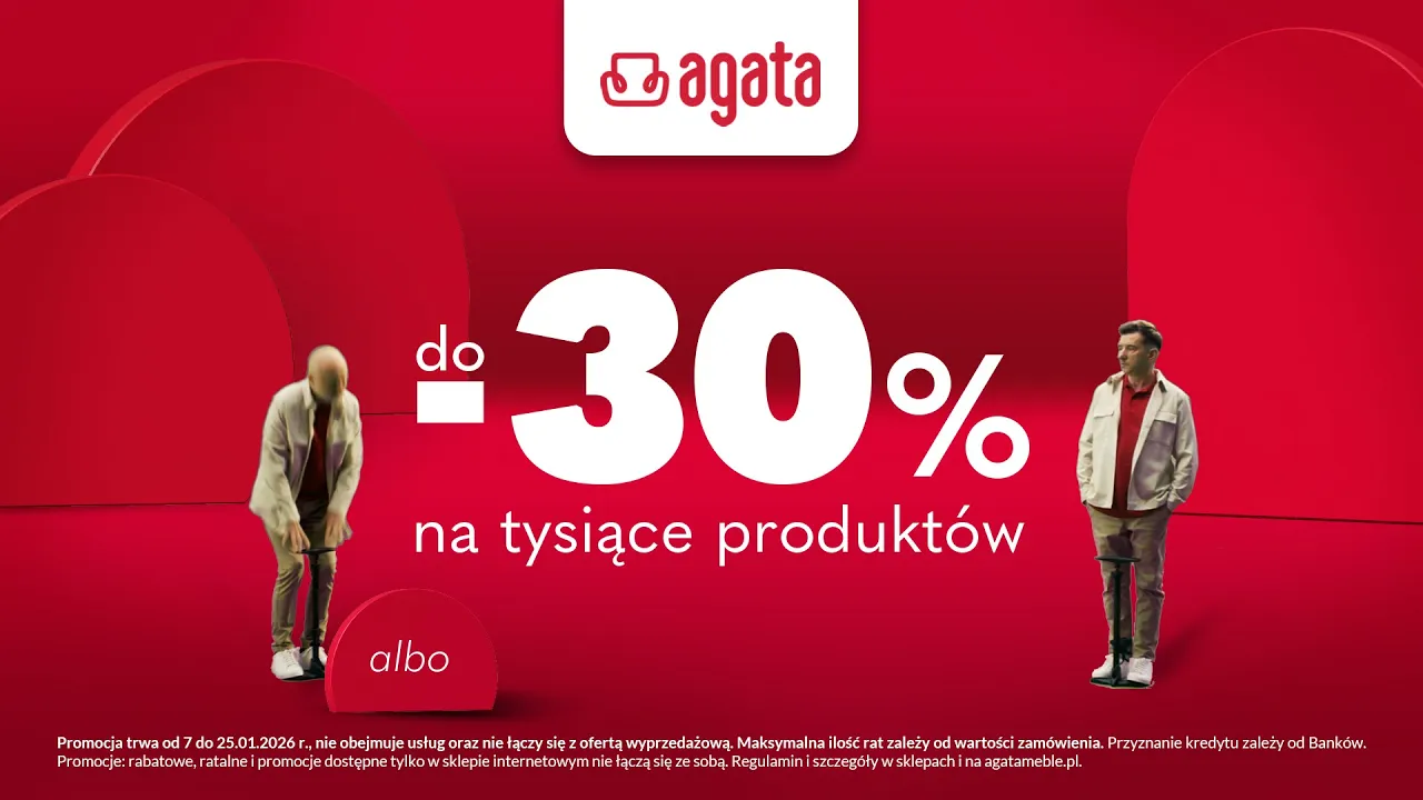 Salony Agata — Agata — Promocja do 25 rat 0% lub 30% taniej (YouTube video ad)