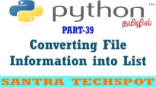 Python Beginners Tutorial in Tamil File Handling Converting File Information into list
