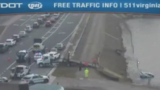 VDOT camera shows car in water off I-264 East