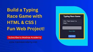 Build a Typing Race Game with HTML CSS Fun Web Project